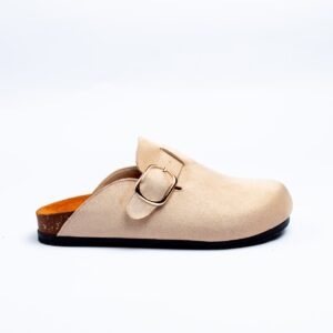 Suede Clogs Beige