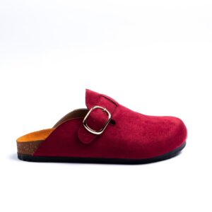 Suede Clogs Burgundy
