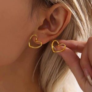 hollow heart earrings